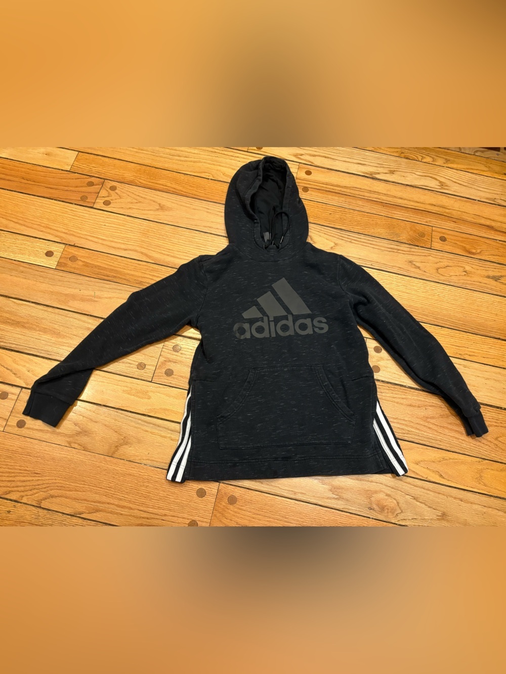 adidas women’s  Black Zip-Up Sweater with Logo and Side Stripes small soccer